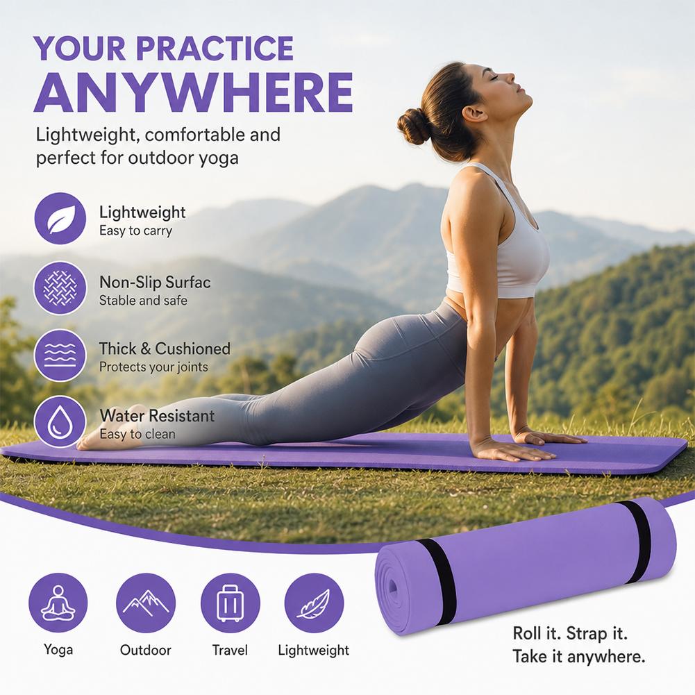 1/2Pcs Thick Yoga Mat Anti-ski - Pilates Yoga Mat Thickness review and price